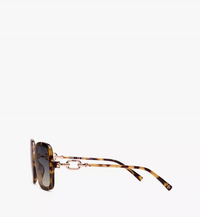 Slnecne Okuliare MCM Worldwide MCM729S Square Chain Damske Hnede | 635940-KAH