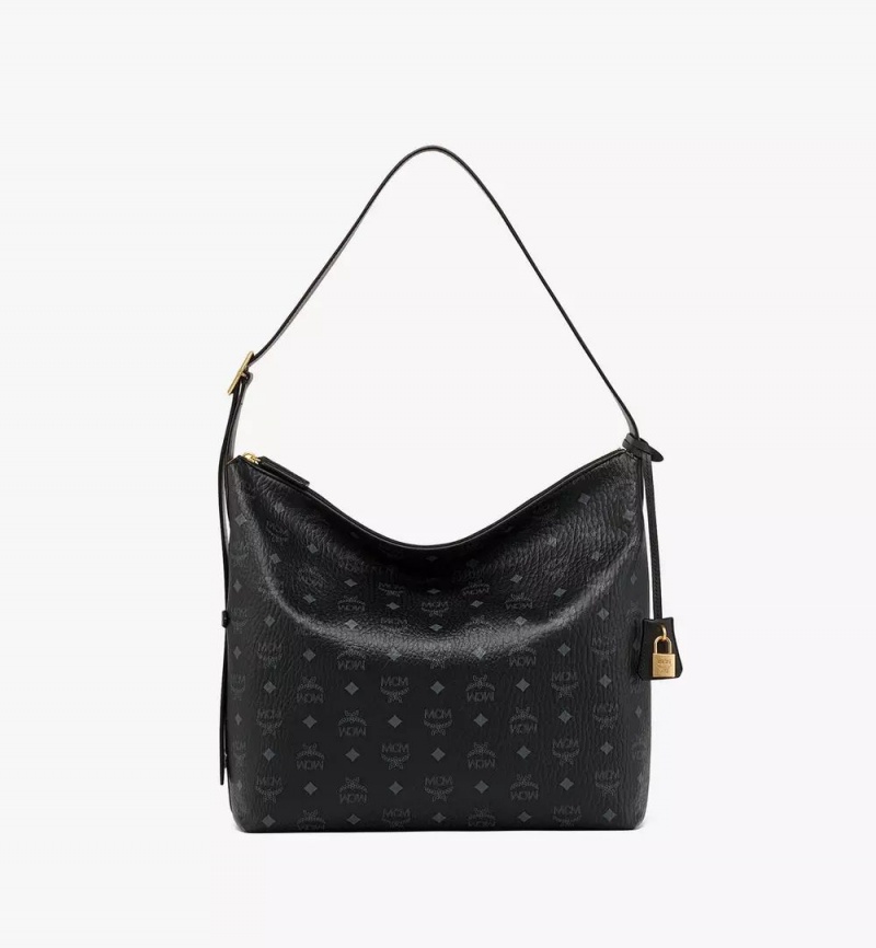 Taška Cez Rameno MCM Worldwide Aren Hobo in Visetos Čierne | 319574-ZPR