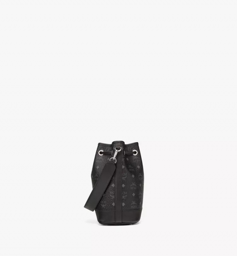 Taška Cez Rameno MCM Worldwide Dessau Drawstring in Visetos Čierne | 762849-KZU