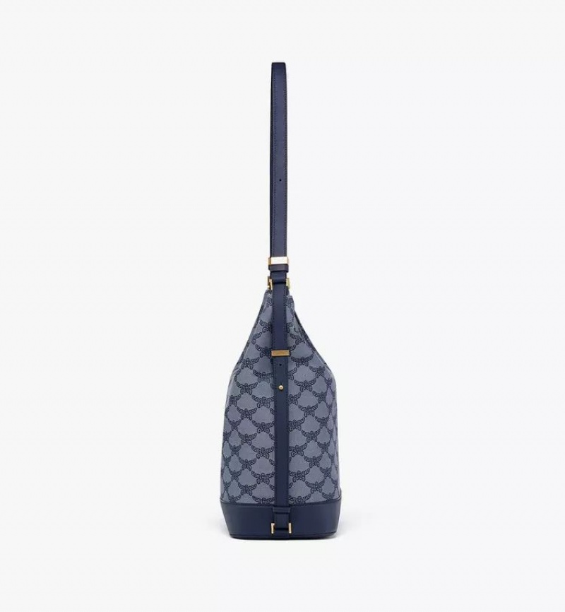 Taška Cez Rameno MCM Worldwide Himmel Hobo in Lauretos Jacquard Modre | 925471-IWR