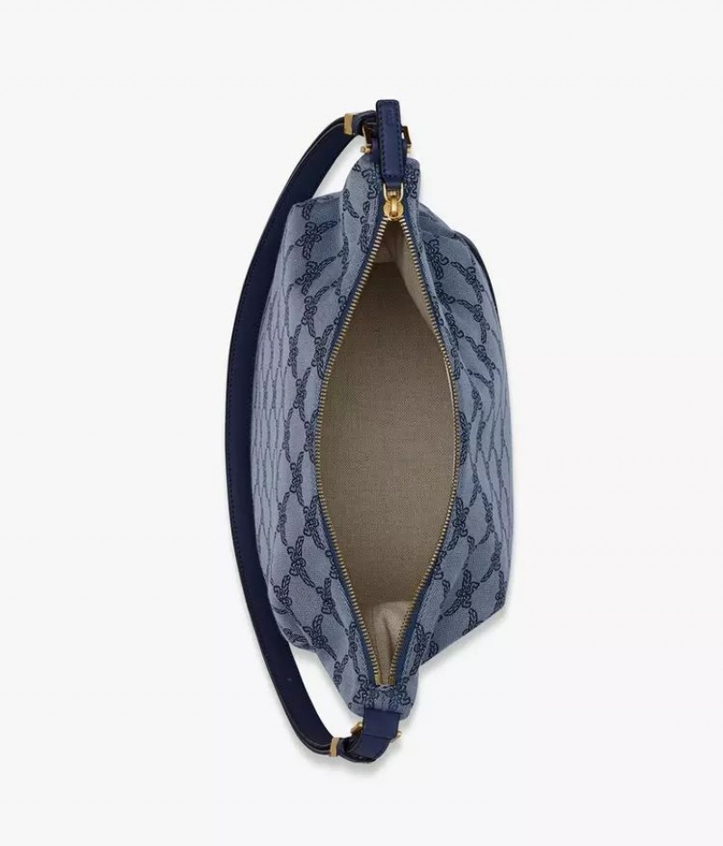 Taška Cez Rameno MCM Worldwide Himmel Hobo in Lauretos Jacquard Modre | 925471-IWR