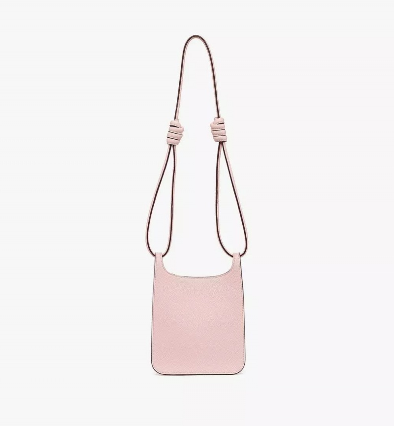 Taška Cez Rameno MCM Worldwide Himmel Hobo in Embossed Logo Kozene Ruzove | 310982-PJC