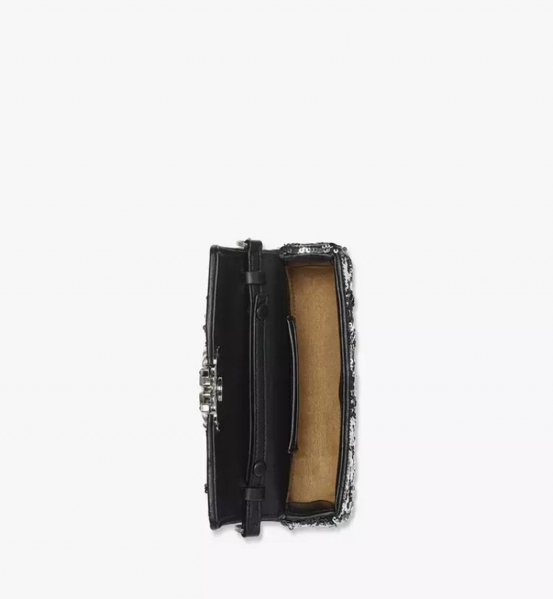 Taška Cez Rameno MCM Worldwide Himmel Sequin Strieborne | 956310-HFW