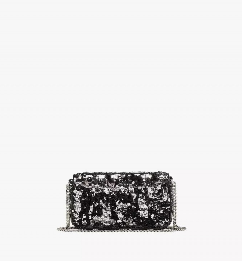 Taška Cez Rameno MCM Worldwide Himmel Sequin Strieborne | 956310-HFW