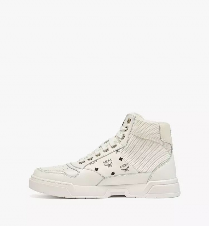 Tenisky MCM Worldwide Skyward High-Top in Visetos Panske Biele | 920145-ARH