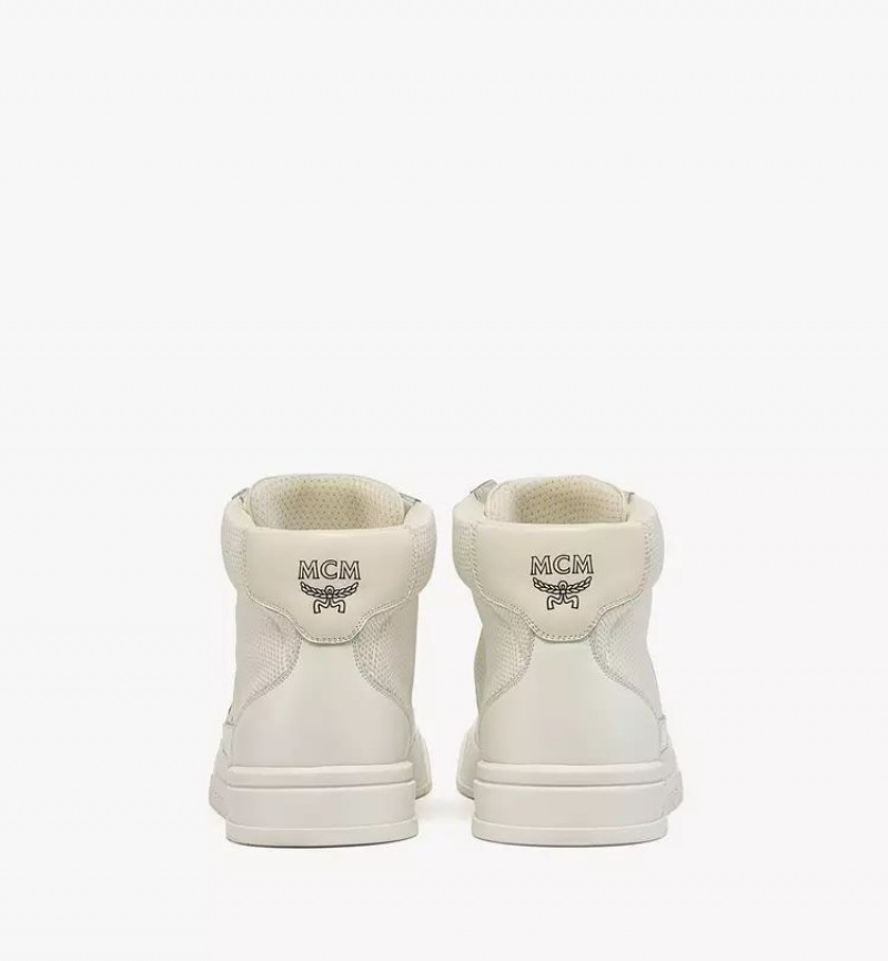 Tenisky MCM Worldwide Skyward High-Top in Visetos Panske Biele | 920145-ARH