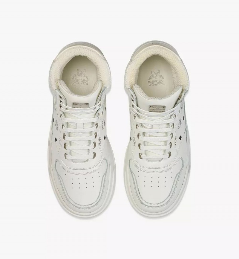Tenisky MCM Worldwide Skyward High-Top in Visetos Panske Biele | 920145-ARH