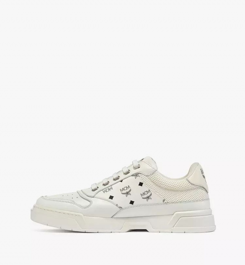 Tenisky MCM Worldwide Skyward Low-Top in Visetos Panske Biele | 157203-SOQ