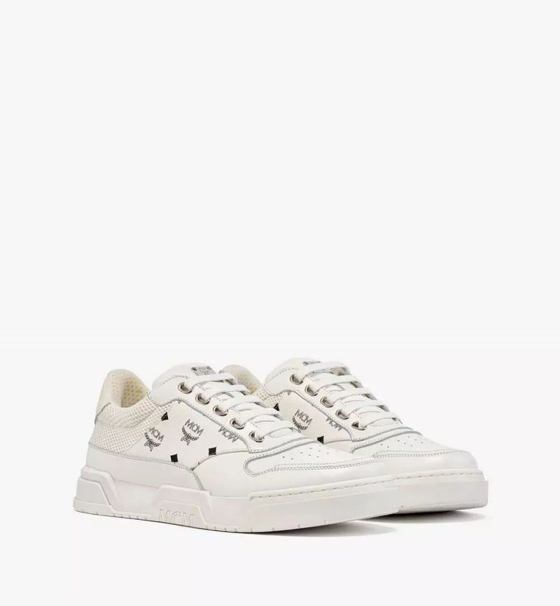 Tenisky MCM Worldwide Skyward Low-Top in Visetos Panske Biele | 157203-SOQ