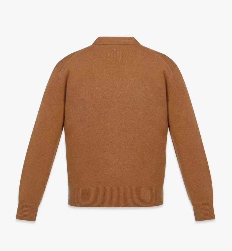 Topy MCM Worldwide Laurel Cardigan in Vlna and Recycled Cashmere Damske Hnede | 921874-PAJ