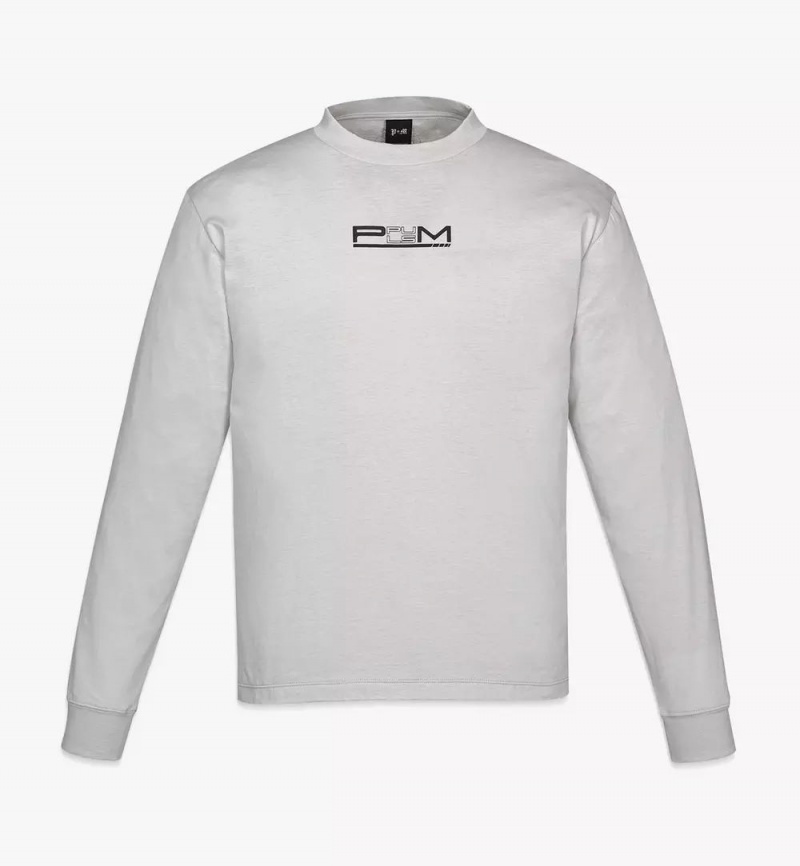 Topy MCM Worldwide PHENOMENON+MCM Monogram Print Long Sleeve T-Shirt Damske Siva | 301587-GRO