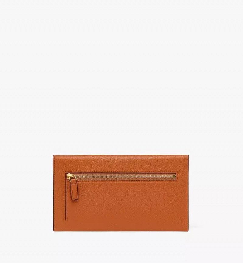Velke Penazenky MCM Worldwide Himmel Continental Pouch in Embossed Kozene Hnede | 482376-IXJ