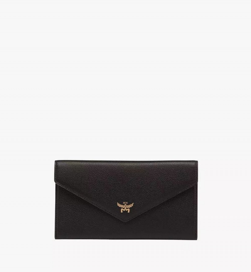 Velke Penazenky MCM Worldwide Himmel Continental Pouch in Embossed Kozene Čierne | 731549-SVA