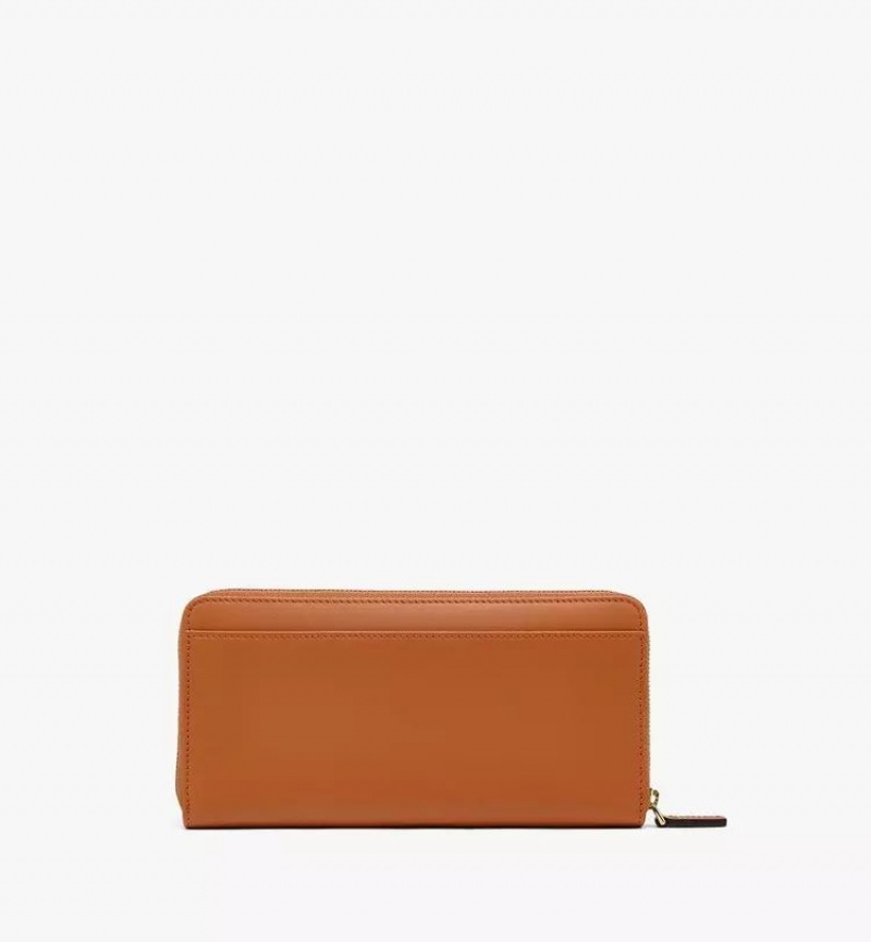 Velke Penazenky MCM Worldwide Mode Travia Zip Around in Spanish Nappa Kozene Hnede | 987421-YCG