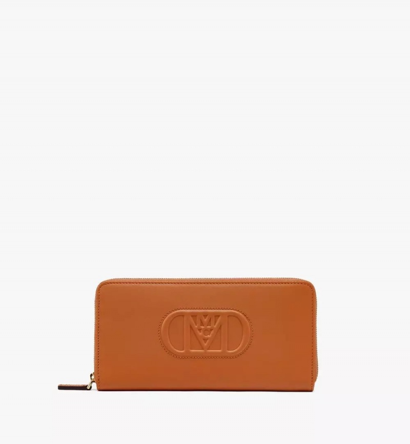 Velke Penazenky MCM Worldwide Mode Travia Zip Around in Spanish Nappa Kozene Hnede | 987421-YCG