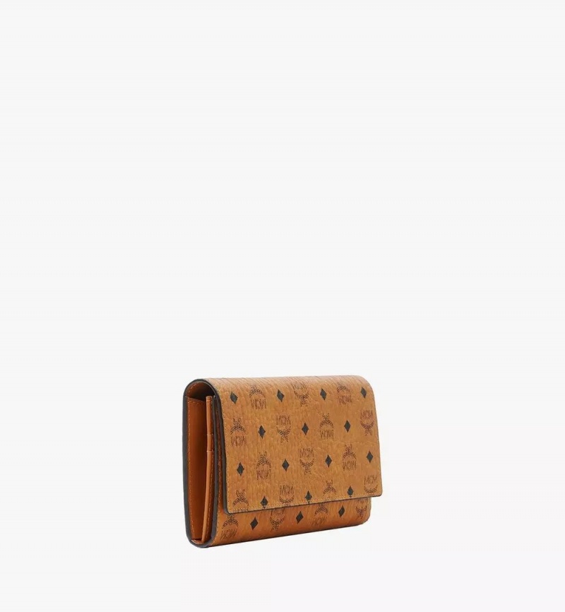 Velke Penazenky MCM Worldwide Trifold in Visetos Original Hnede | 703952-JDE