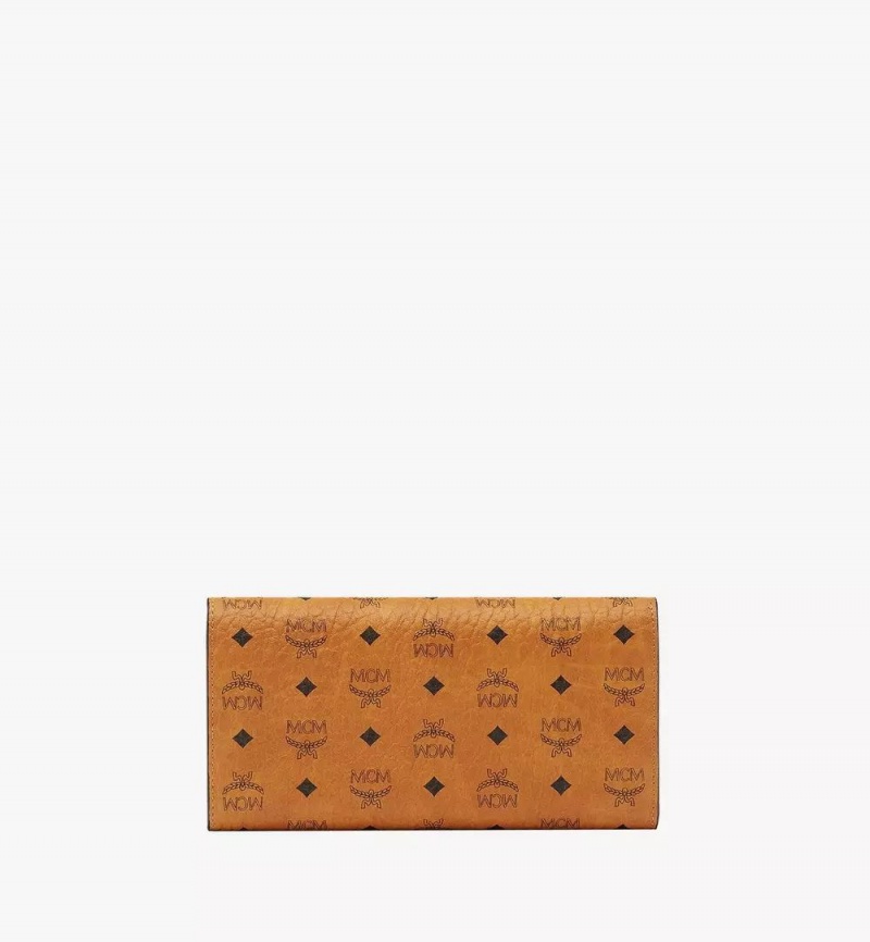 Velke Penazenky MCM Worldwide Trifold in Visetos Original Hnede | 703952-JDE