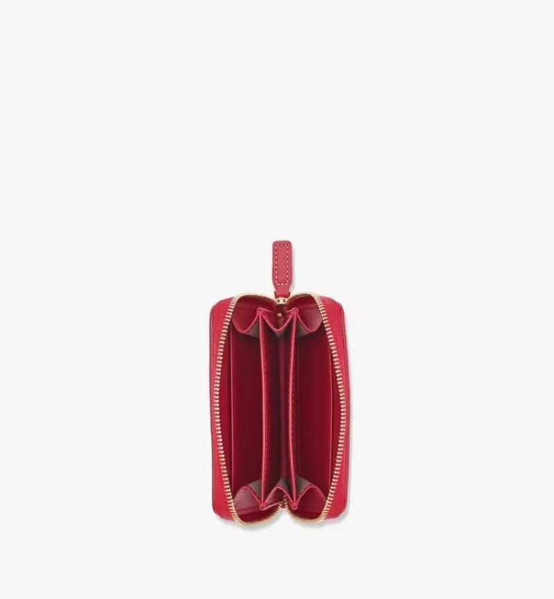 Velke Penazenky MCM Worldwide Zip-Around in Lauretos Jacquard Červené | 425396-HPJ